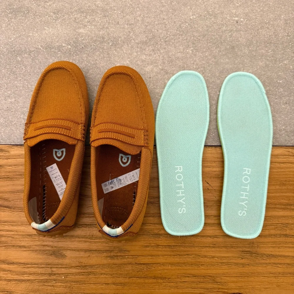Rothy's The Driver Slip On Loafer Turmeric Mustard Orange Size 7.5 - Picture 9 of 12